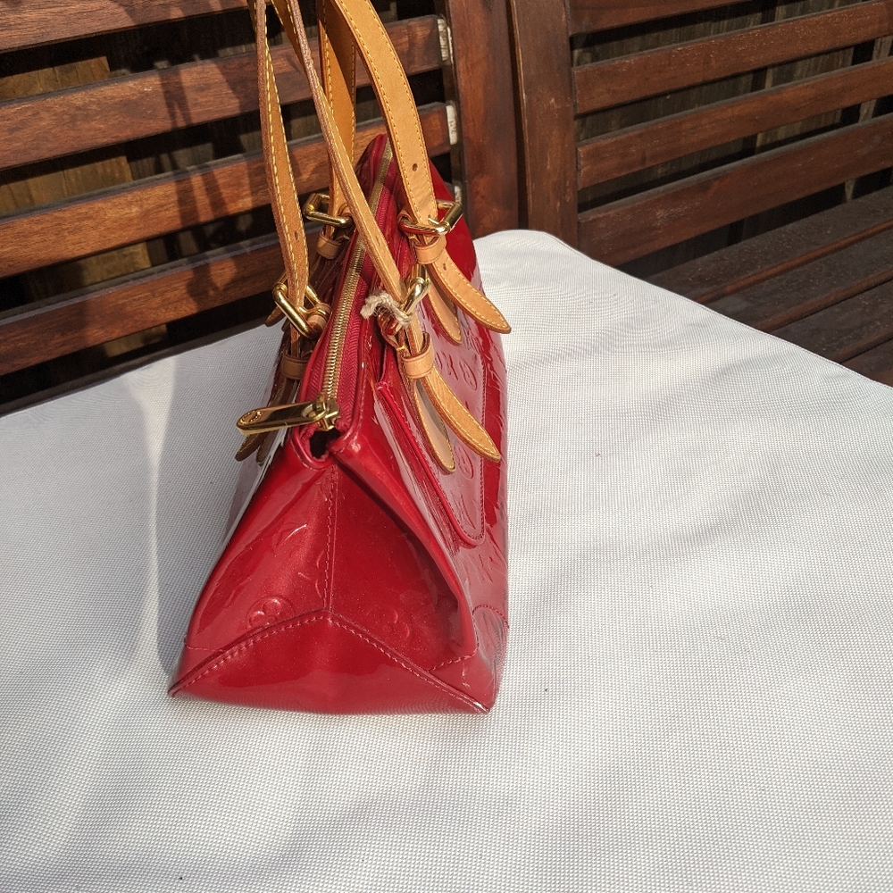 Louis Vuitton  bags vernis Tote Bag Rosewood red champagne - Picture 12 of 13